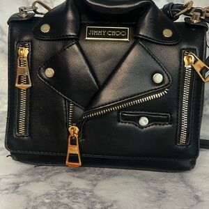 Jimmy Choo Black and Gold Crossbody Bag